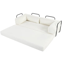 L-Shaped Modular Sofa Bed in Corduroy Fabric, Ideal for Living Rooms