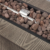 Outdoor 48' Rectangular Iron Propane Fire Pit with 50,000 BTU, Brown