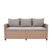 6-Piece Outdoor Rattan Wicker Set Patio Garden Backyard Sofa, Chair,