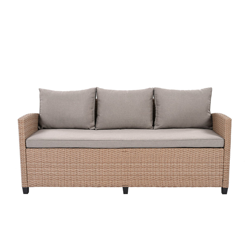 6-Piece Outdoor Rattan Wicker Set Patio Garden Backyard Sofa, Chair,