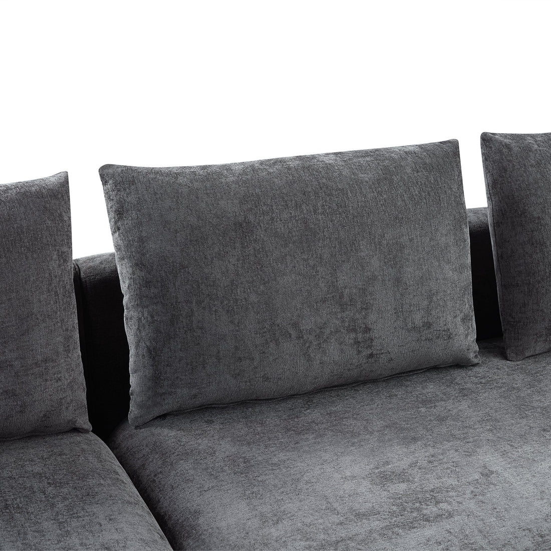 Modern L-Shaped Sectional Sofa with Storage in Gray Chenille, 93.7'