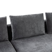 Modern L-Shaped Sectional Sofa with Storage in Gray Chenille, 93.7'