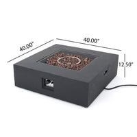 Outdoor 50000 BTU Propane Fire Pit, Dark Grey, with Tank Holder