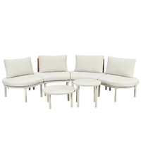 6-Piece Patio Sofa Furniture Set, Half Moon Outdoor Sectional Sofa