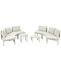 8-Piece Patio Sofa Furniture Set, Half Moon Outdoor Sectional Sofa