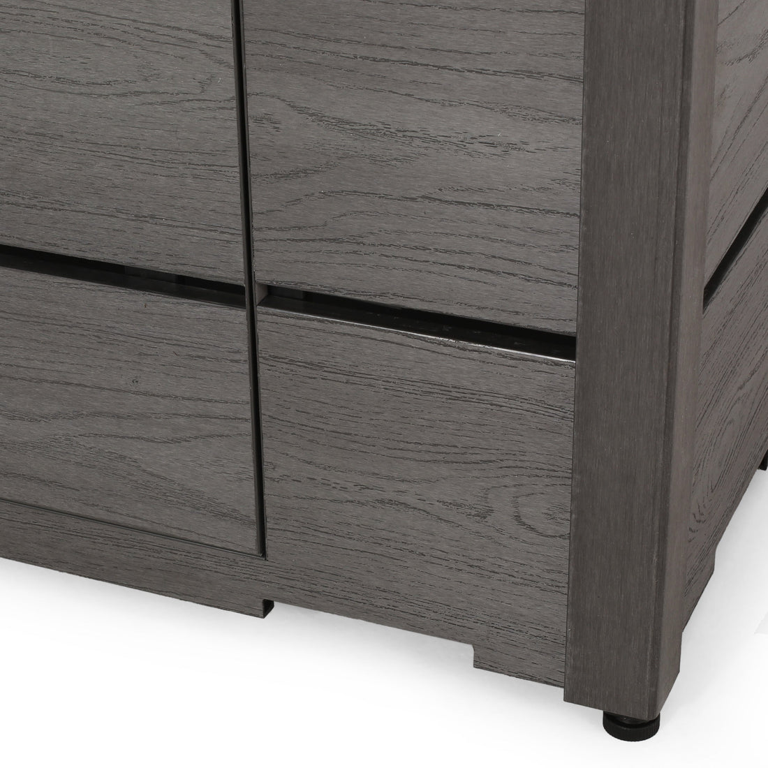 Rustic Style Outdoor 31' WPC Base Square Propane Fire Pit, 40,000 BTU,