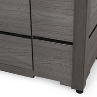 Rustic Style Outdoor 31' WPC Base Square Propane Fire Pit, 40,000 BTU,