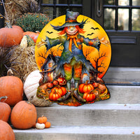 Halloween Scarecrow Door Decor – Handcrafted Holiday Decoration