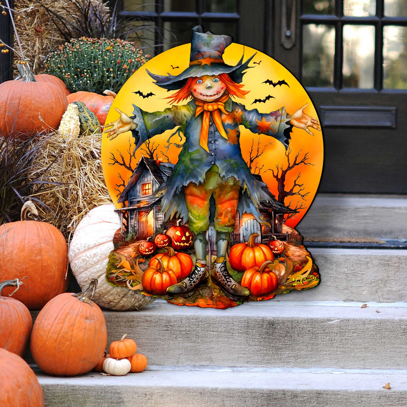 Halloween Scarecrow Door Decor – Handcrafted Holiday Decoration
