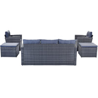 6-piece All-Weather PE rattan Patio Outdoor Dining Conversation