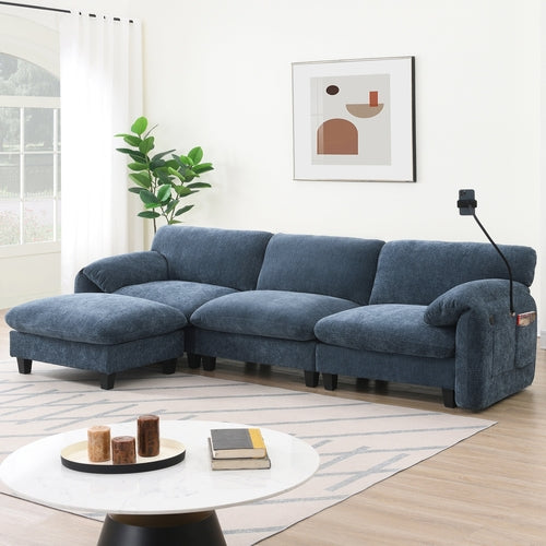 108' Modular Sectional Sofa, L-Shape with 31.5' Extra-Wide Seat