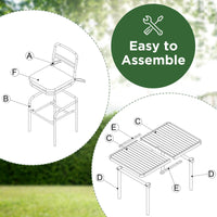 7 Pieces Patio Dining Set, Outdoor Wicker Furniture Set, Plastic-wood