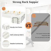 L-Shaped Modular Sofa Bed in Corduroy Fabric, Ideal for Living Rooms