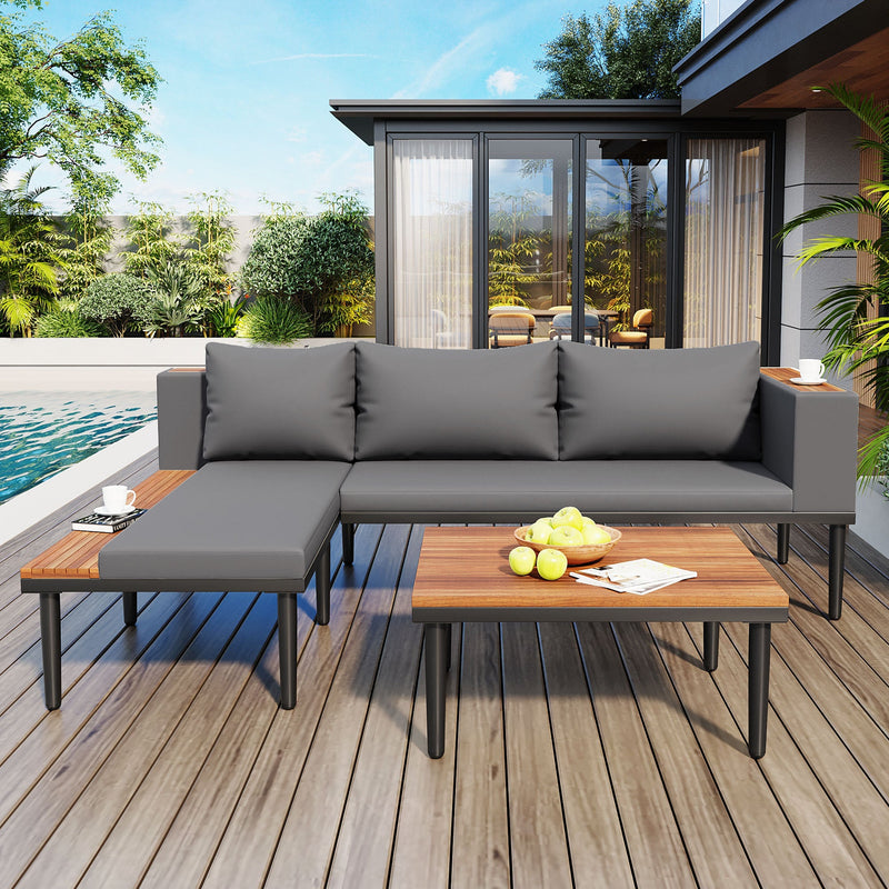 Luxury Patio Furniture Set with Removable Cushions and Coffee Table