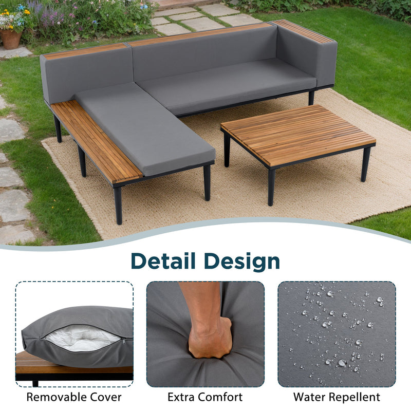 Luxury Patio Furniture Set with Removable Cushions and Coffee Table