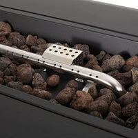 Vernon Rectangle Fire Pit 50,000 BTU Dark Gray Iron 50x25.5x15.25