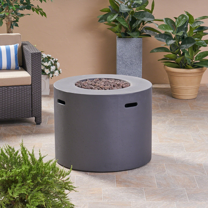 Contemporary 31' Round MGO Fire Pit with 40,000 BTU in Dark Grey