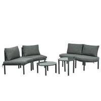 6-Piece Patio Sofa Furniture Set, Half Moon Outdoor Sectional Sofa