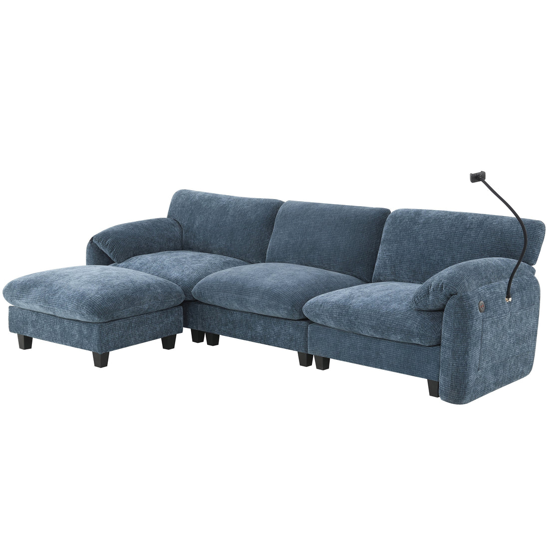 108' Modular Sectional Sofa, L-Shape with 31.5' Extra-Wide Seat