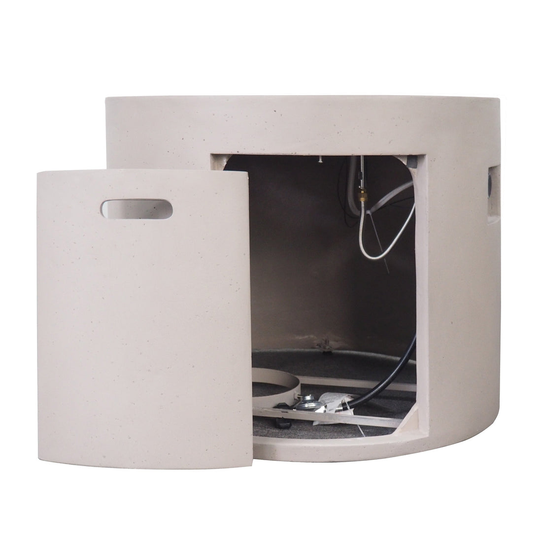 Light Grey Magnesium Oxide 31' Round Fire Pit with 40,000 BTU for