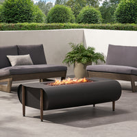Vernon Rectangle Fire Pit 50,000 BTU Dark Gray Iron 50x25.5x15.25