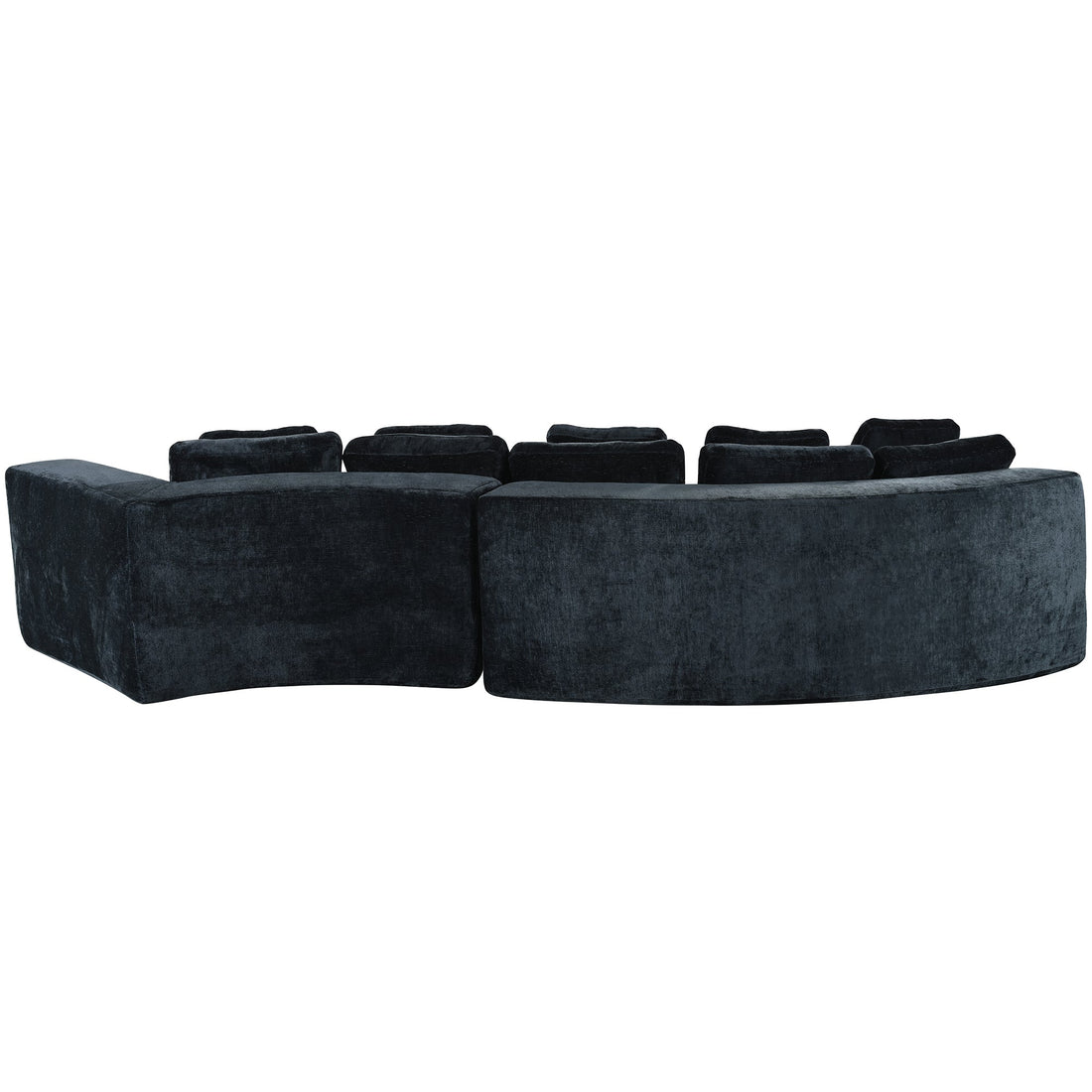4-Seater Curved Modular Chenille Sofa – Navy Blue