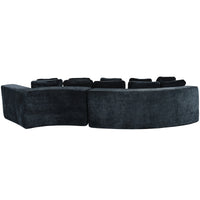 4-Seater Curved Modular Chenille Sofa – Navy Blue