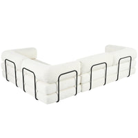 L-Shaped Modular Sofa Bed in Corduroy Fabric, Ideal for Living Rooms