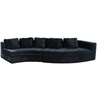 4-Seater Curved Modular Chenille Sofa – Navy Blue