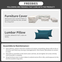 Patio Furniture Set 6 Pieces Couch Outdoor Chairs Coffee Table Peacock