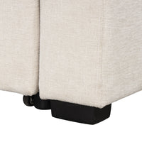 Beige Chenille Sectional Sofa Convertible Pull-out Bed with Storage