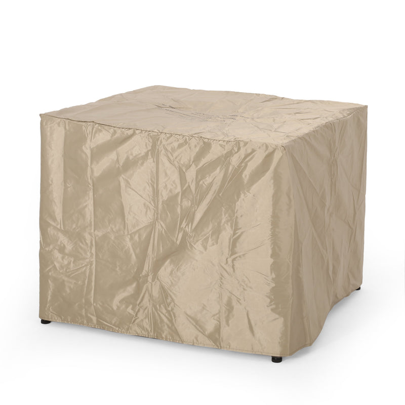 Rustic Style Outdoor 31' WPC Base Square Propane Fire Pit, 40,000 BTU,