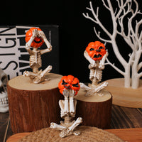 Pumpkin Head Skull Ornaments – 3-Piece Set