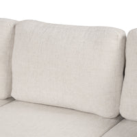 Beige Chenille Sectional Sofa Convertible Pull-out Bed with Storage