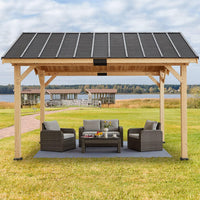 12x15 Spruce Wood Hardtop Gazebo Asphalt Roof