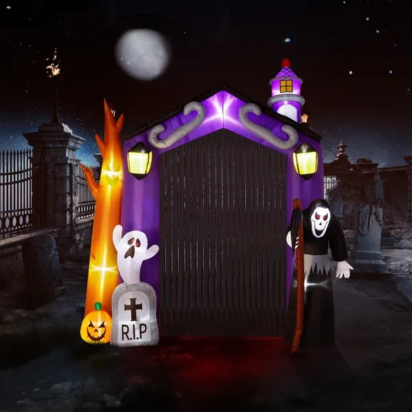 9.8 FT Halloween Inflatables Haunted House Castle Archway Outdoor