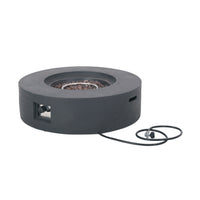 Modern Lightweight Concrete Outdoor Circular Fire Pit 50,000 BTU Dark