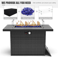 Aluminum Furniture Set with Fire Pit Table, 5 Pieces Patio Sectional