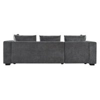 Modern L-Shaped Sectional Sofa with Storage in Gray Chenille, 93.7'
