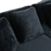 4-Seater Curved Modular Chenille Sofa – Navy Blue