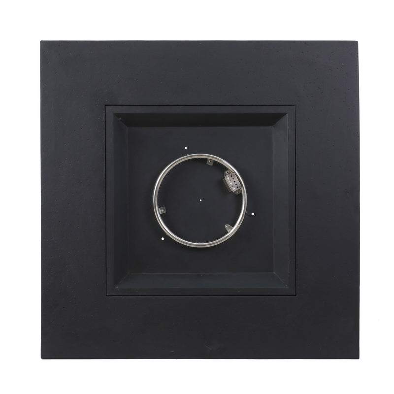 Modern 50,000 BTU Square MgO Fire Table with Propane Tank in Dark Grey