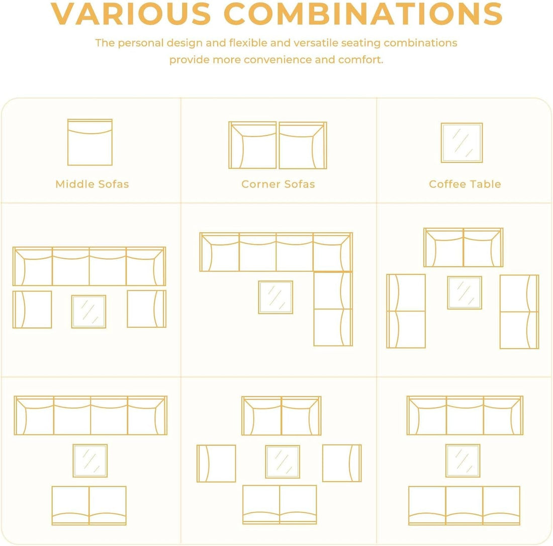 7-Piece Wicker Patio Furniture Set, Boho Outdoor Conversation Set