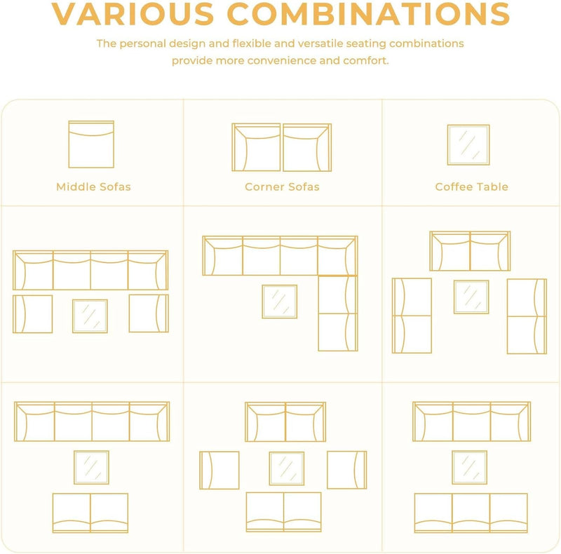 7-Piece Wicker Patio Furniture Set, Boho Outdoor Conversation Set