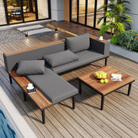 Luxury Patio Furniture Set with Removable Cushions and Coffee Table
