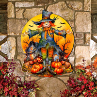 Halloween Scarecrow Door Decor – Handcrafted Holiday Decoration