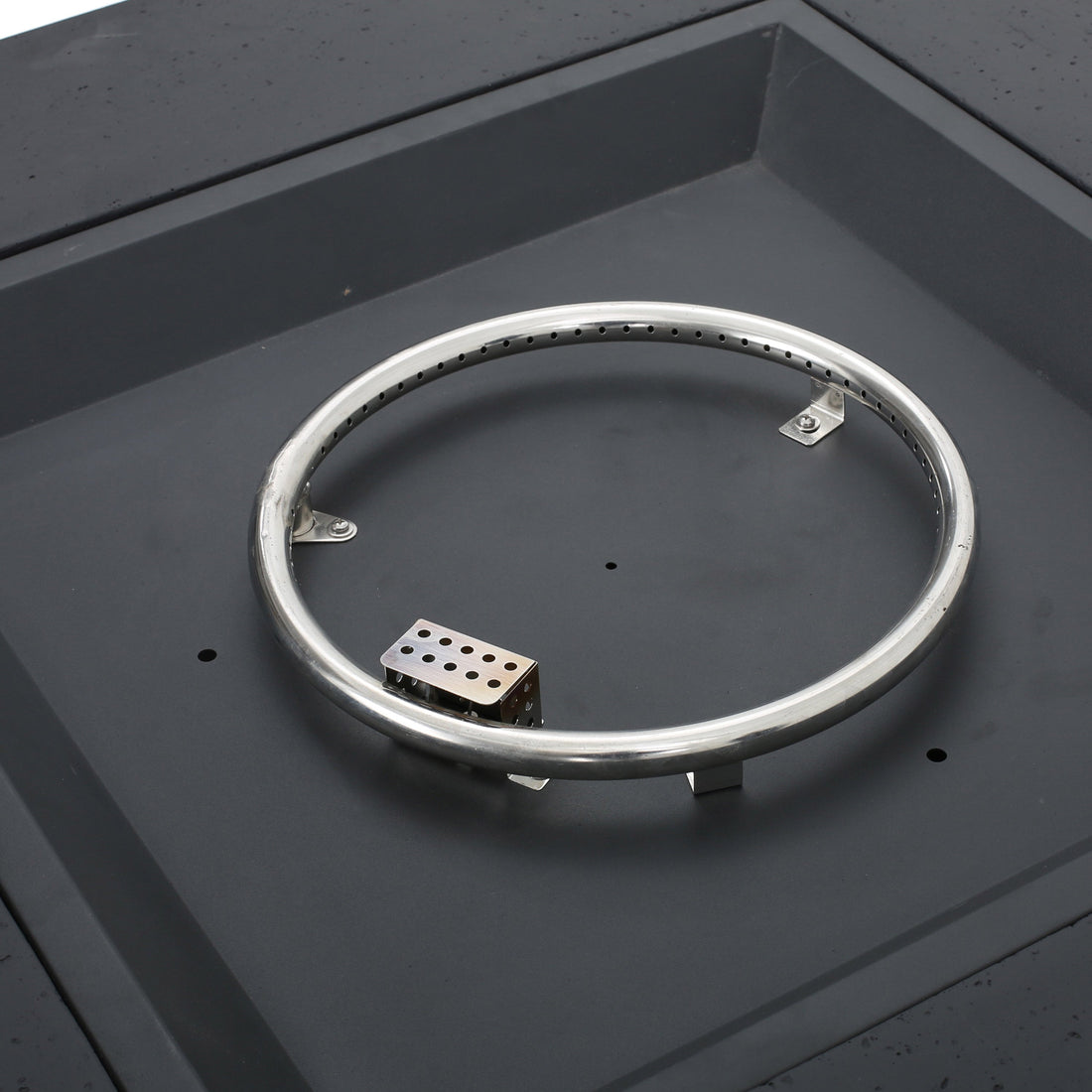 Modern 50,000 BTU Square MgO Fire Table with Propane Tank in Dark Grey