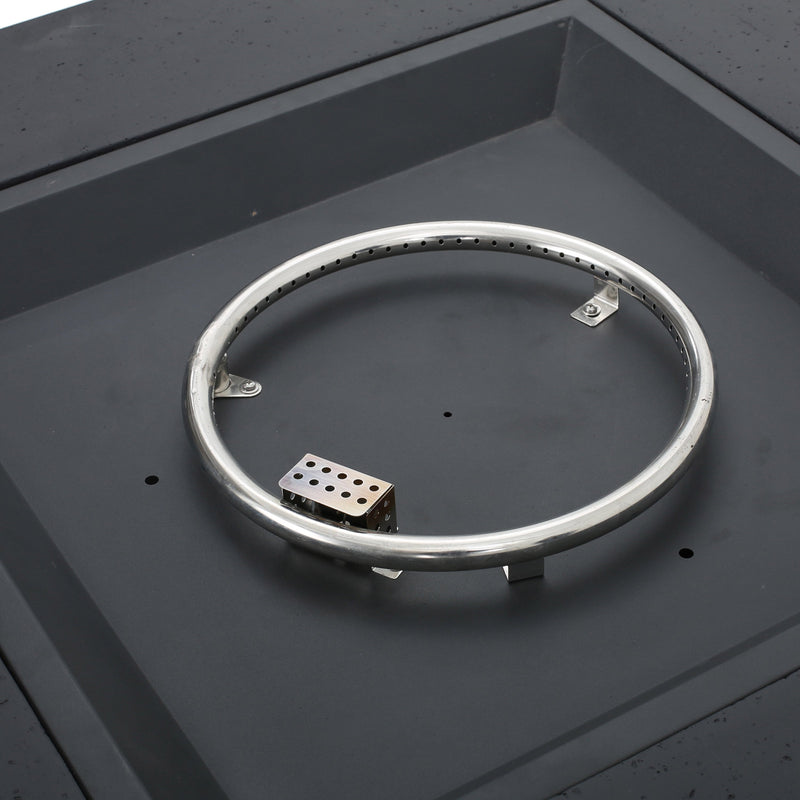 Modern 50,000 BTU Square MgO Fire Table with Propane Tank in Dark Grey