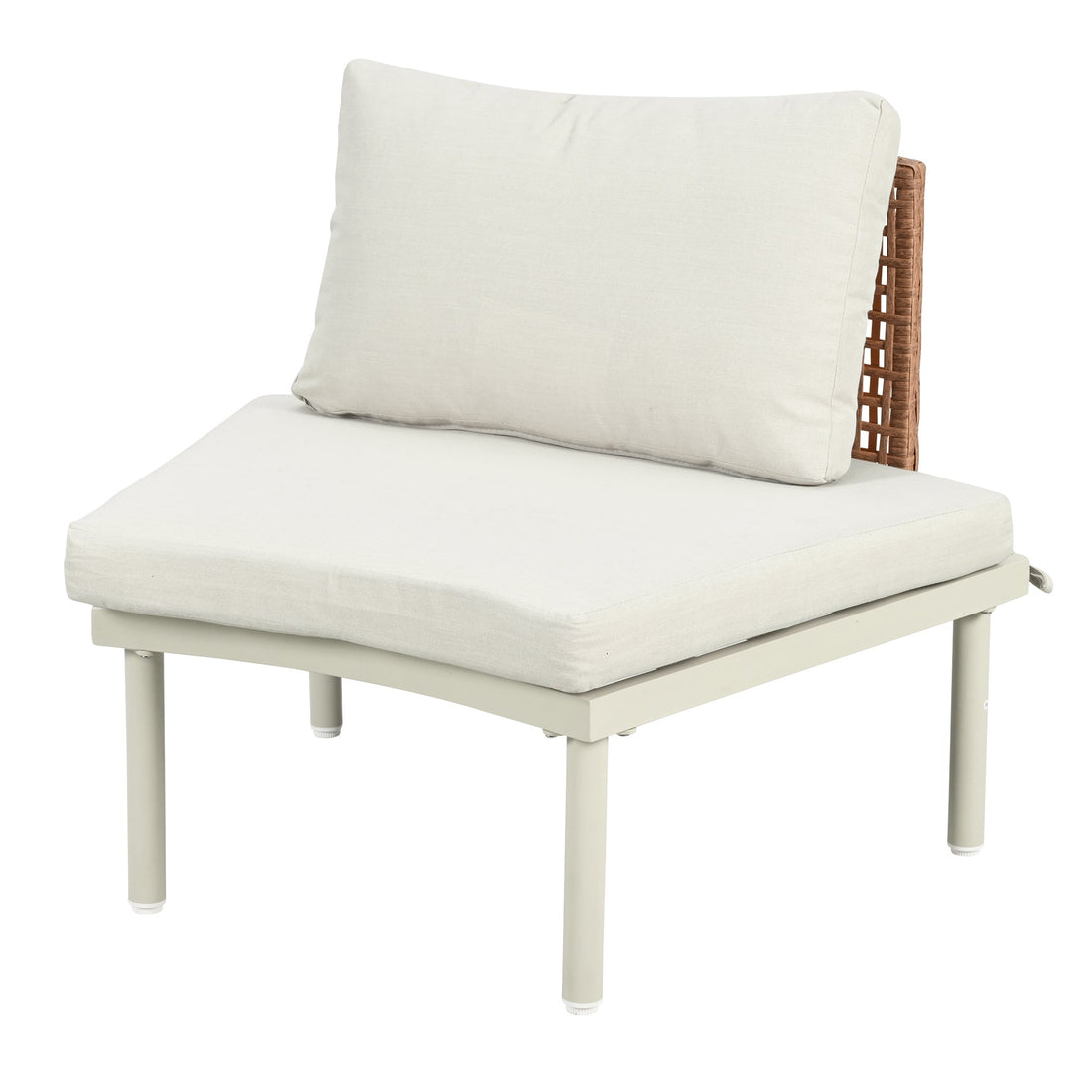 6-Piece Patio Sofa Furniture Set, Half Moon Outdoor Sectional Sofa