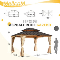 Spruce Wood Double Roof Gazebo 11x13