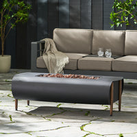 Vernon Rectangle Fire Pit 50,000 BTU Dark Gray Iron 50x25.5x15.25